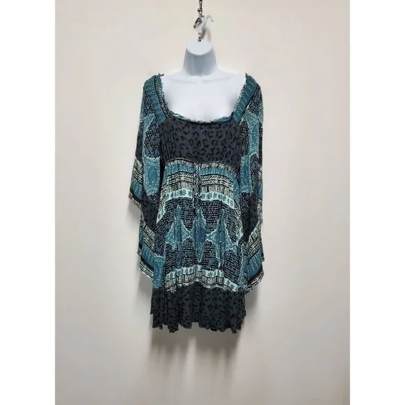 Free People Heart of Gold Mini Dress S charcoal combo - Picture 2 of 10